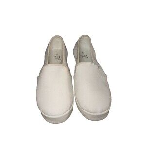 Time and Tru White Canvas Slip-On Shoes Women's Size 6